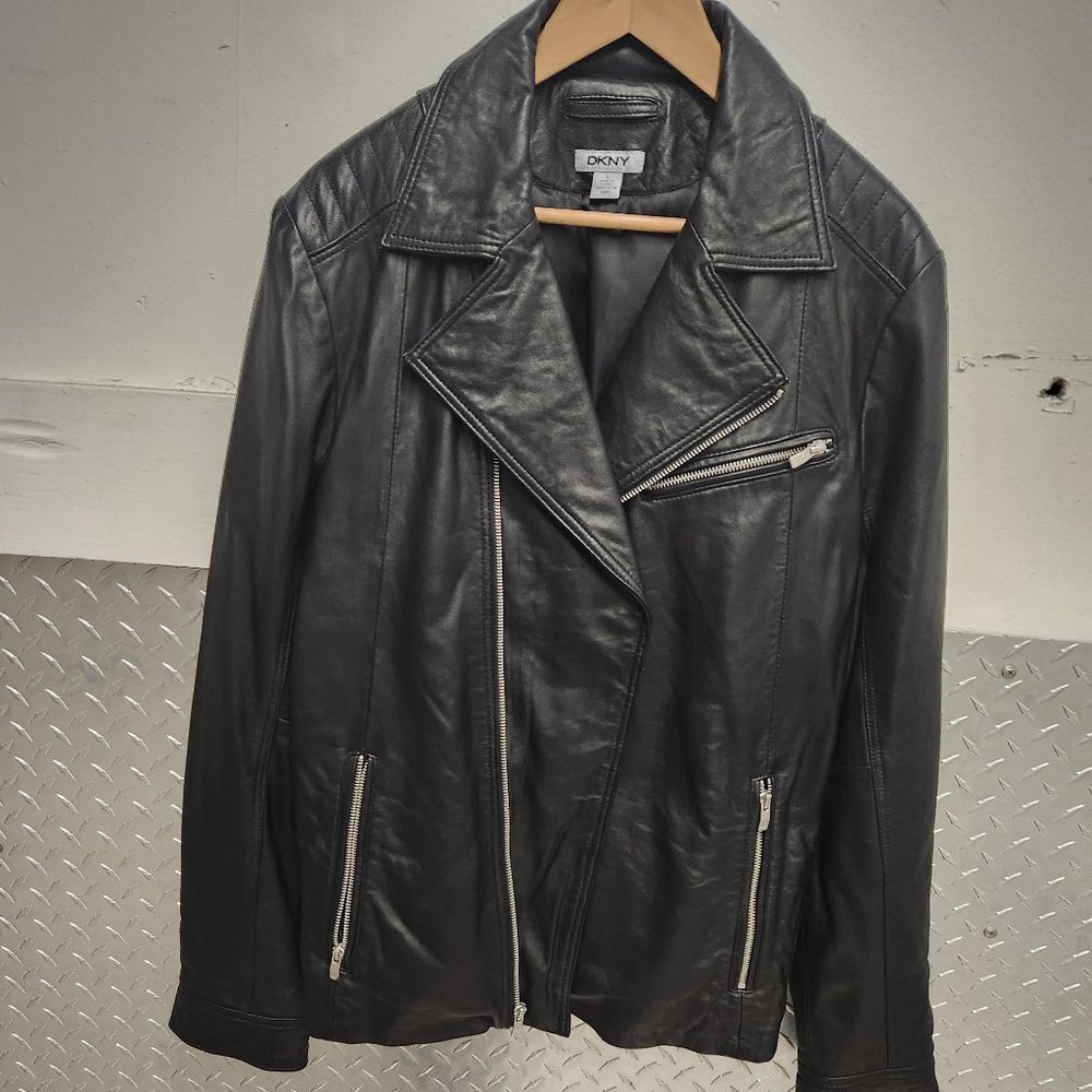 DKNY Supple lamb biker classic men's large